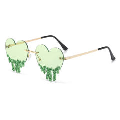 Personality funny crying heart colorful sunglasses