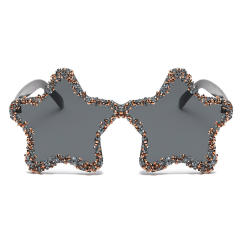 Funny star shape colorful rhinestone sunglasses