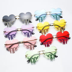 Personality funny crying heart colorful sunglasses