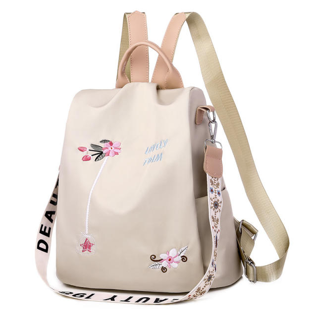 Chinese trend embroidery flower women backpack