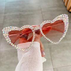 Funny heart shape rhinestone party sunglasses