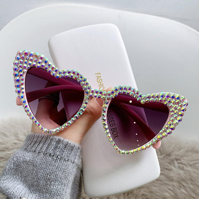 Funny heart shape rhinestone party sunglasses