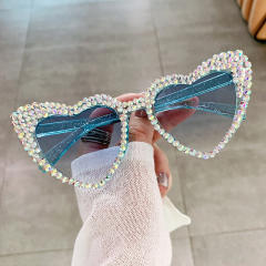 Funny heart shape rhinestone party sunglasses
