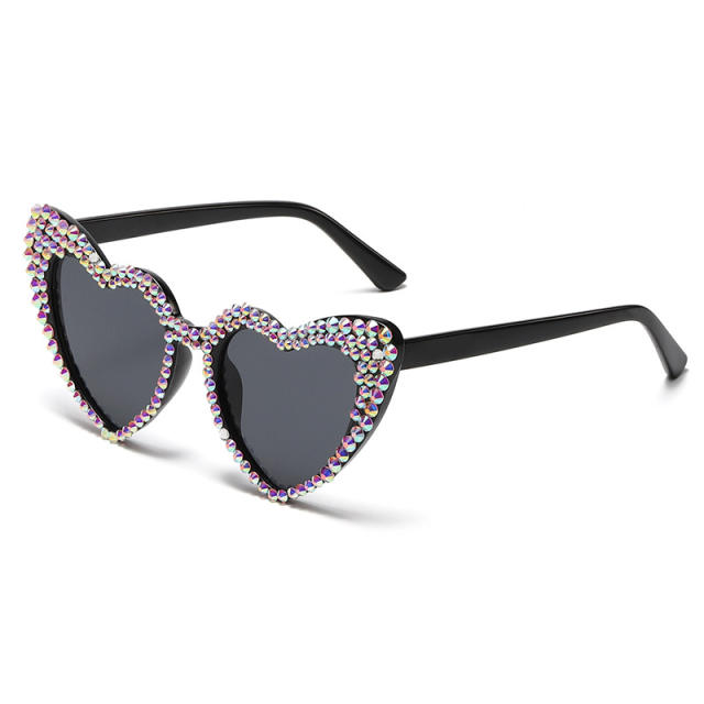 Funny heart shape rhinestone party sunglasses