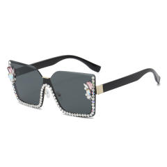 Personality diamond rimless sunglasses