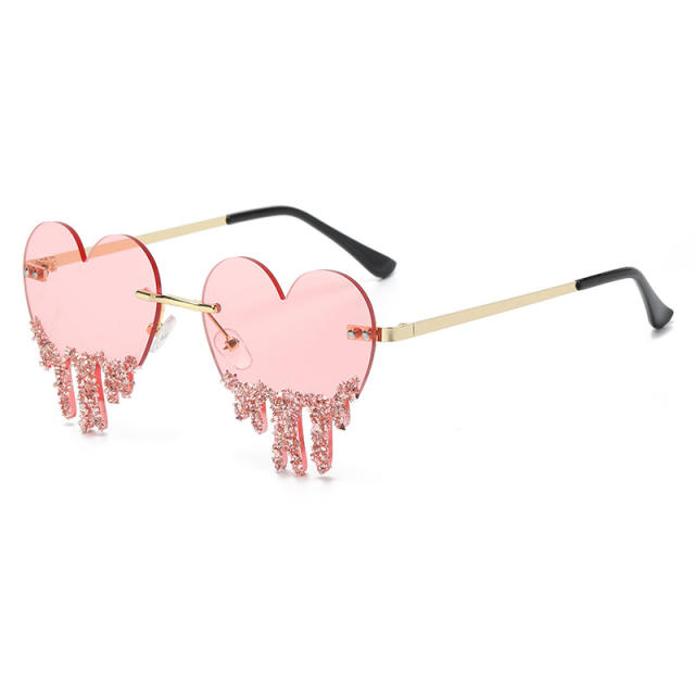 Personality funny crying heart colorful sunglasses