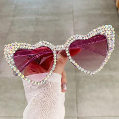 Funny heart shape rhinestone party sunglasses