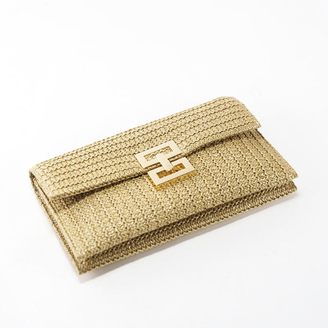 Summer design straw clutch bag