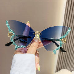 Personality butterfly shape rhinestone party sunglasses