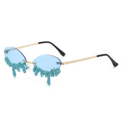 Creative personaliy tear diamond colorful sunglasses