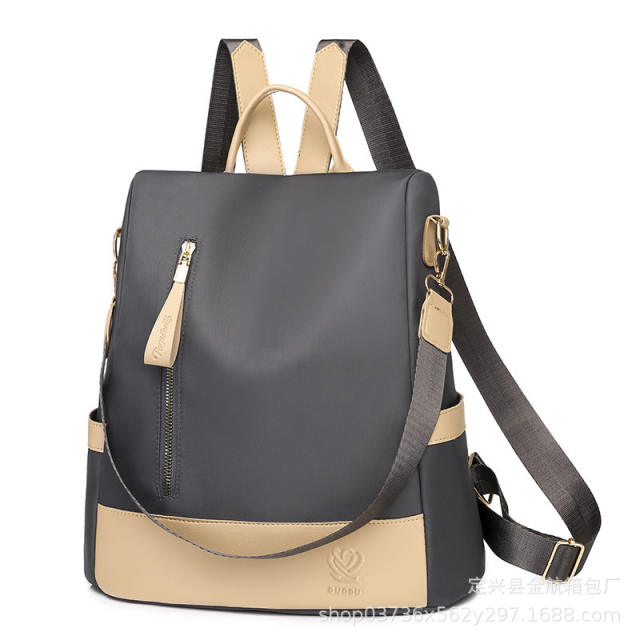 Casual color matching nylon backpack