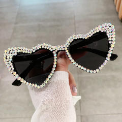Funny heart shape rhinestone party sunglasses