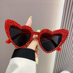 Funny heart shape rhinestone party sunglasses