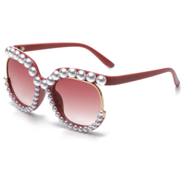 Personality pearl bead women sunglasses