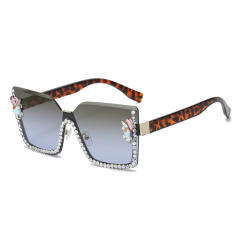 Personality diamond rimless sunglasses