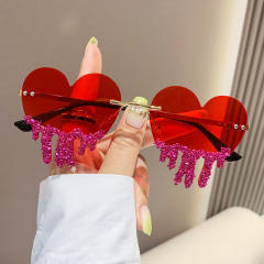 Personality funny crying heart colorful sunglasses