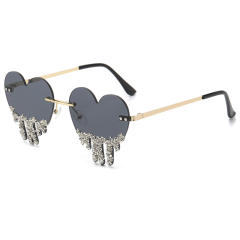 Personality funny crying heart colorful sunglasses