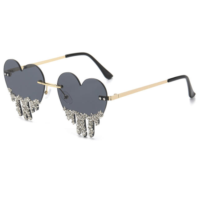 Personality funny crying heart colorful sunglasses