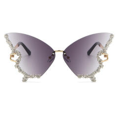 Personality butterfly shape rhinestone party sunglasses