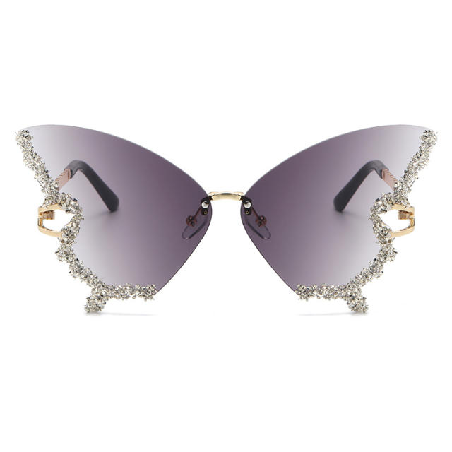 Personality butterfly shape rhinestone party sunglasses