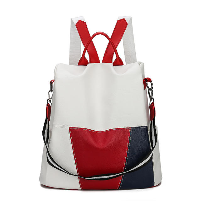 Color matching PU material backpack