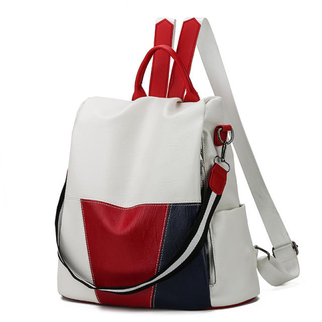 Color matching PU material backpack