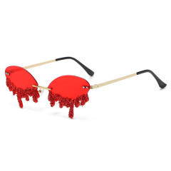Creative personaliy tear diamond colorful sunglasses
