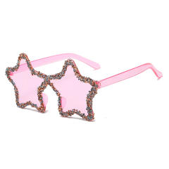Funny star shape colorful rhinestone sunglasses