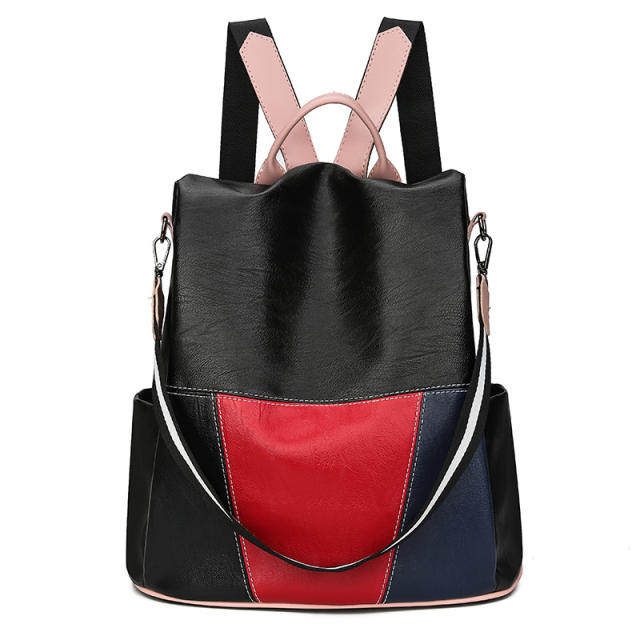 Color matching PU material backpack