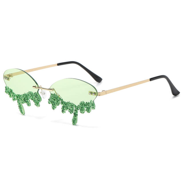 Creative personaliy tear diamond colorful sunglasses