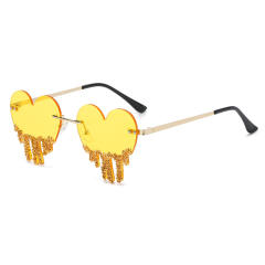 Personality funny crying heart colorful sunglasses