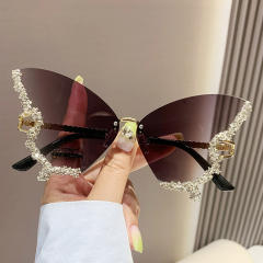 Personality butterfly shape rhinestone party sunglasses