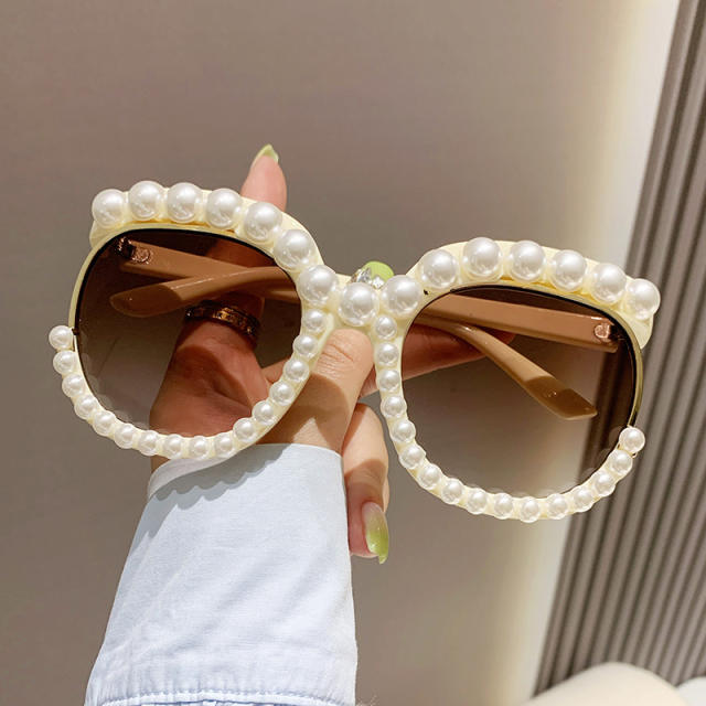 Personality pearl bead women sunglasses