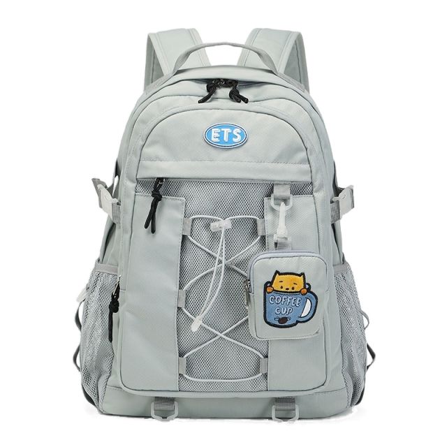 Korean fashion plain color large storage school bag laptop bag backpack