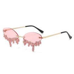 Creative personaliy tear diamond colorful sunglasses
