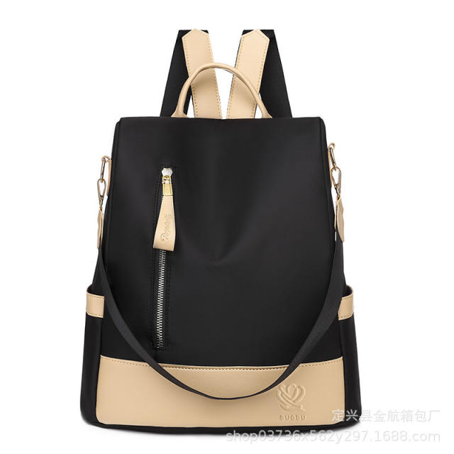 Casual color matching nylon backpack