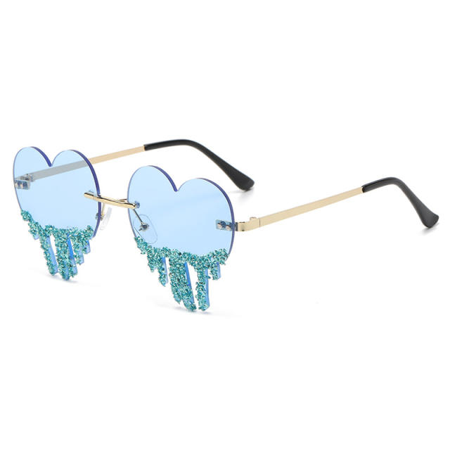 Personality funny crying heart colorful sunglasses