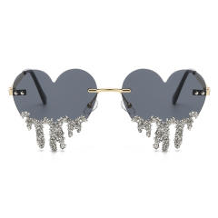 Personality funny crying heart colorful sunglasses