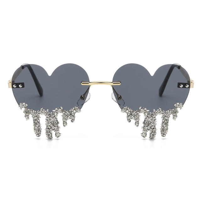 Personality funny crying heart colorful sunglasses