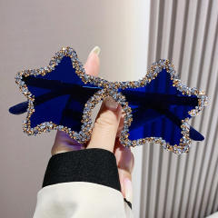 Funny star shape colorful rhinestone sunglasses