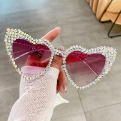 Funny heart shape rhinestone party sunglasses