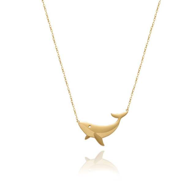Ocean trend whale shape stainless steel necklace