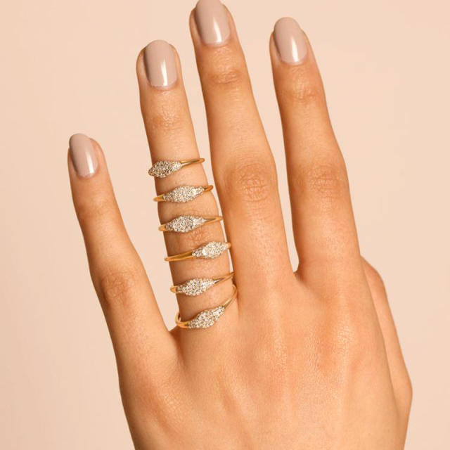 14K easy match diamond copper finger rings