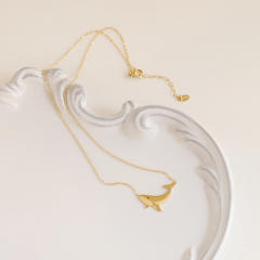 Ocean trend whale shape stainless steel necklace
