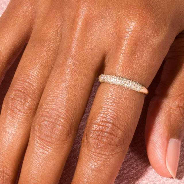 Simple gold plated diamond rings