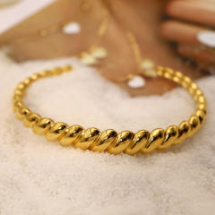 18K chunky stainless steel rings cuffs set bangles