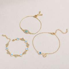 14K vintage evil eye gold plated copper bracelet