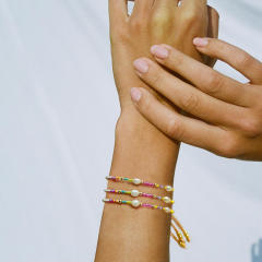 Concise boho miyuki bead water pearl bracelet for women