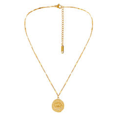 Dainty evil eye stainless steel necklace coin necklace