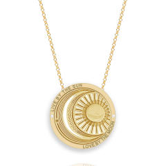 Vintage evil eye sunshine coin necklace stainless steel necklace